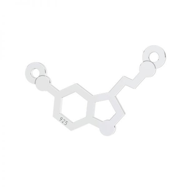 Serotonina formula chimica pendente, argento 925, LKM-3247 11,1x17,9 mm