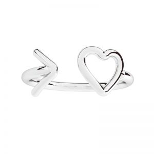 Anello cuore - misura universale, argento 925, U-RING ODL-01137 7,5x18,3 mm