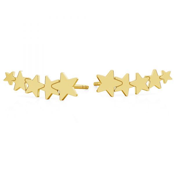 Orecchini stelle, oro 14K, KLS LKZ14K-50247 - 0,30 7x14,5 mm