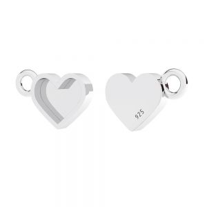 Cuore pendente, base in resina*argento 925*ODL-01117 7x11 mm