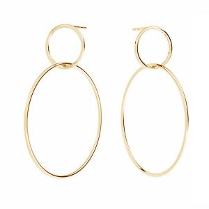 Orecchino a cerchio rotondo, oro 14K, SG - KLS-34 34x44,4 mm
