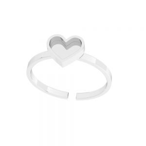 Anello cuore - misura universale, base in resina*argento 925*U-RING ODL-01117 6,5x20 mm