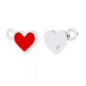 Cuore pendente, base in resina*argento 925*CON-1 ODL-01117 7x11 mm ver.2