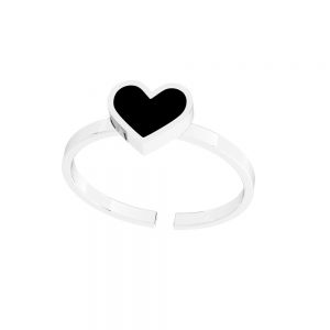 Anello cuore - misura universale, resina colorata*argento 925*U-RING ODL-01117 6,5x20 mm ver.2