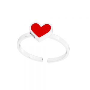 Anello cuore - misura universale, resina colorata*argento 925*U-RING ODL-01117 6,5x20 mm ver.2