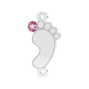 Piedi piccoli pendente*argento 925*LKM-3315 - 0,50 9x17 mm (pink crystal)