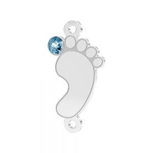Piedi piccoli pendente*argento 925*LKM-3315 - 0,50 9x17 mm (aqua crystal)