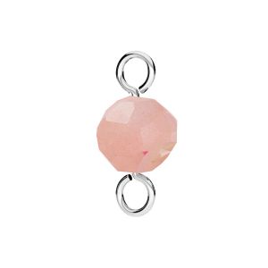 Pendente - pietra rosa tonda 6mm, argento 925, EL 49 6x13 mm