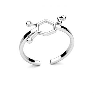 Dopamina formula chimica anello, argento 925, U-RING ODL-00613 10,5x16 mm