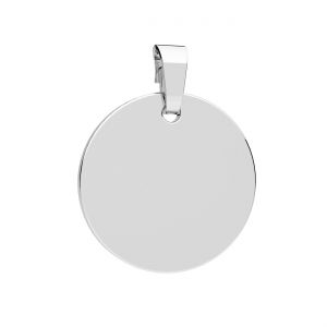 Placca rotonda ciondolo, argento 925, KR LKM-2680 BL 2 - 0,40 12x16 mm