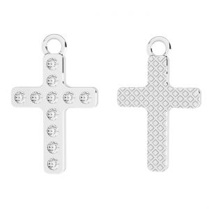Croce con cristalli, argento 925, OWS-00244 ver.2 12,3x20 mm