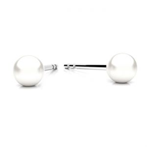 Orecchino - perla 4 mm, argento 925, KLS-38 4x16,2 mm