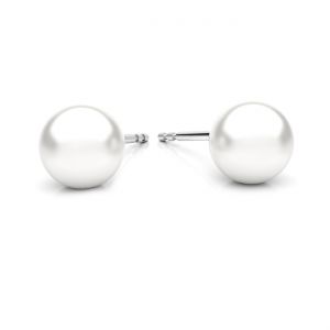 Orecchino - perla 6 mm, argento 925, KLS-39 6x18,5 mm