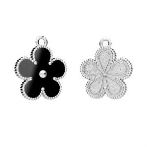 Fiore pendente, resina nera*argento 925*CON-1 ODL-01375 15x17,3 mm ver.2