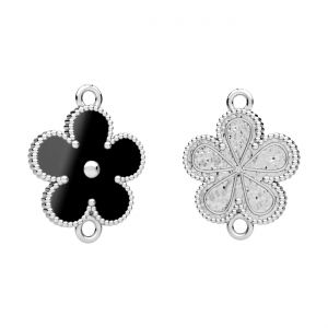 Fiore pendente, resina nera*argento 925*CON-2 ODL-01377 15x19,3 mm ver.2