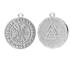 Pendente Bussola runica vichinga - Vegvisir, base in resina*argento 925*CON-1 OWS-00563 18,2x20,8 mm