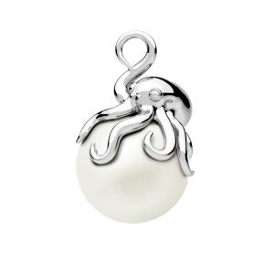 Pendente polpo con perla, argento 925, OWS-00619 8,6x9,3 mm ver.2