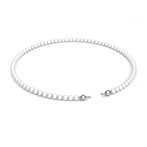 Base collana con 84 perle di conchiglia Gavbari 4mm*argento AG 925*EL 52 4x350 mm