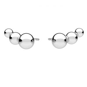 Orecchino a sfera*argento AG 925*KLS ODL-01509 4,4x9,8 mm