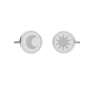 Orecchini rotondi luna e stella*argento AG 925*KLS LK-3356/3357 - 0,50 9x9 mm L+P
