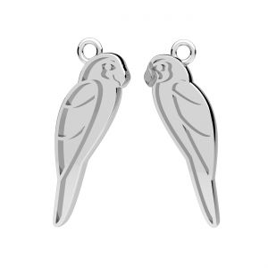 Ciondolo con uccello ingoiato, montatura in resina*argento AG 925*CON-1 OWS-00780 5,8x21,8 mm