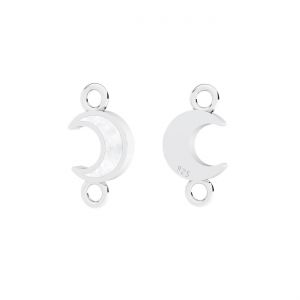 Connettore pendente - luna, resina bianca*argento AG 925*CON-2 ODL-01435 4x12,9 mm ver.3
