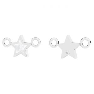 Connettore pendente - stella, resina bianca*argento AG 925*CON-2 ODL-01436 7x14 mm ver.5