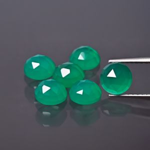 Pietra rotonda, taglio rosa - Agata verde 4 MM