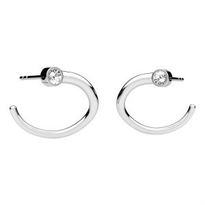 Orecchino a perno - avvolto con pietra*argento AG 925*KLS OWS-01034 15x16 mm L+P ver.2