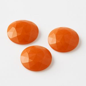 Pietra rotonda, taglio rosa - Giada arancione 15,2 MM