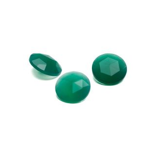 Pietra rotonda, taglio conico - Giada verde scuro 12 MM