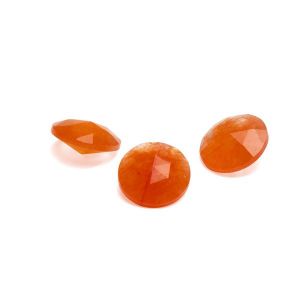 Pietra rotonda, taglio conico - Giada arancione 12 MM
