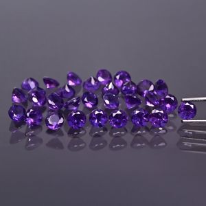 Pietra rotonda, taglio conico - Ametista 2 MM