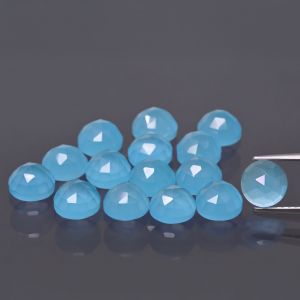 Pietra rotonda, taglio rosa - Agata blu 4 MM