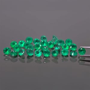 Pietra rotonda, taglio conico - Agata verde 2 MM