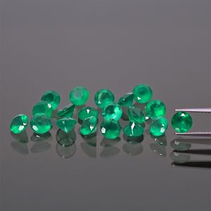 Pietra rotonda, taglio conico - Agata verde 3 MM