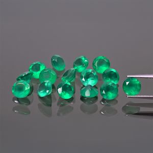 Pietra rotonda, taglio conico - Agata verde 4 MM