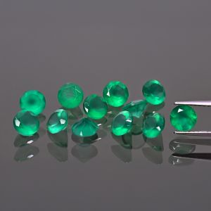 Pietra rotonda, taglio conico - Agata verde 5 MM
