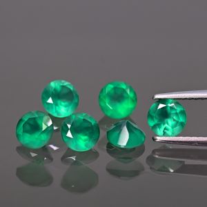 Pietra rotonda, taglio conico - Agata verde 6 MM