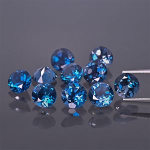 Pietra rotonda, taglio conico - Topazio London Blue 6 MM