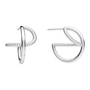 Orecchino a perno - avvolto, montatura per pietre 2,5mm*argento AG 925*KLS OWS-01179 13x15,9 mm L+P