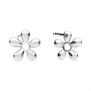 Orecchino a perno - castone per pietre naturali rotonde 6mm*argento AG 925*KLS OWS-01029 12,2x12,7 mm