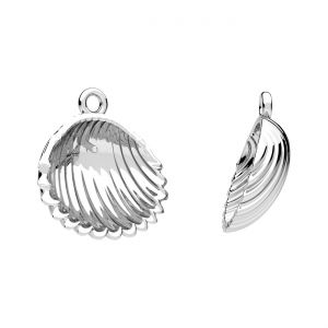 Ciondolo - perla conchiglia incastonata 6mm*argento AG 925*CON-1 ODL-01620 15,7x17 mm