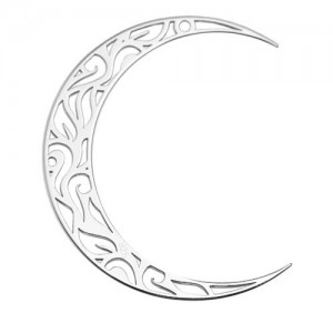 Openwork pendant - large moon*sterling silver AG 925*BIG BL 8 - 0,8 mm
