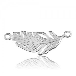 Connector pendant - feather*sterling silver AG 925*BL 257 - 0,4 mm
