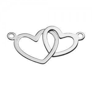 Connector pendant - entwined hearts*sterling silver AG 925*BL 559 - 0,8 mm