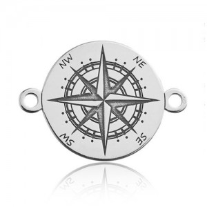 Connector pendant - compass, wind rose*sterling silver AG 925*BL 588 - 0,4 mm