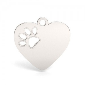 Pendant - heart with dog paw*sterling silver AG 925*BL 956 - 0,4 mm