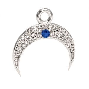 Ciondolo traforato - luna con pietra Capri Blue*argento AG 925*S-CHARM 755 CAP