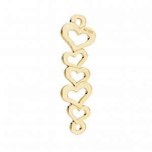 Ciondolo connettore traforato in oro - cuoricini*oro AU 375*LKZ9K-30116 - 03 6,1x20,5 mm